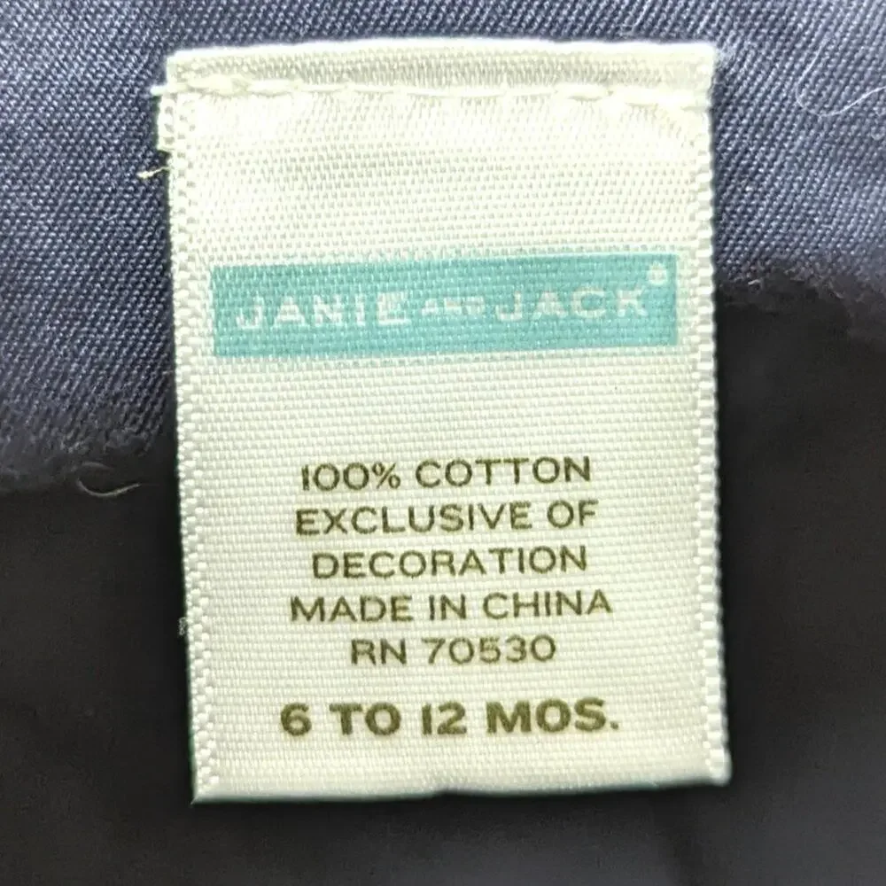 Janie and Jack Hat Baby Boys Size 6-12m Navy Airplane Bucket 2007